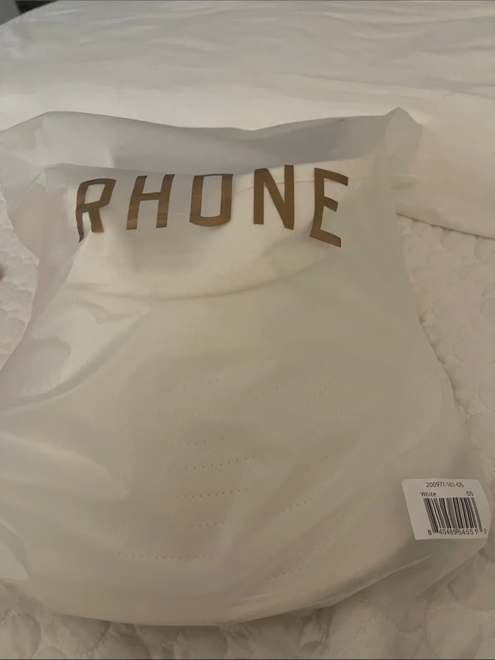 RHONE White wide Rim visor New With Tags!